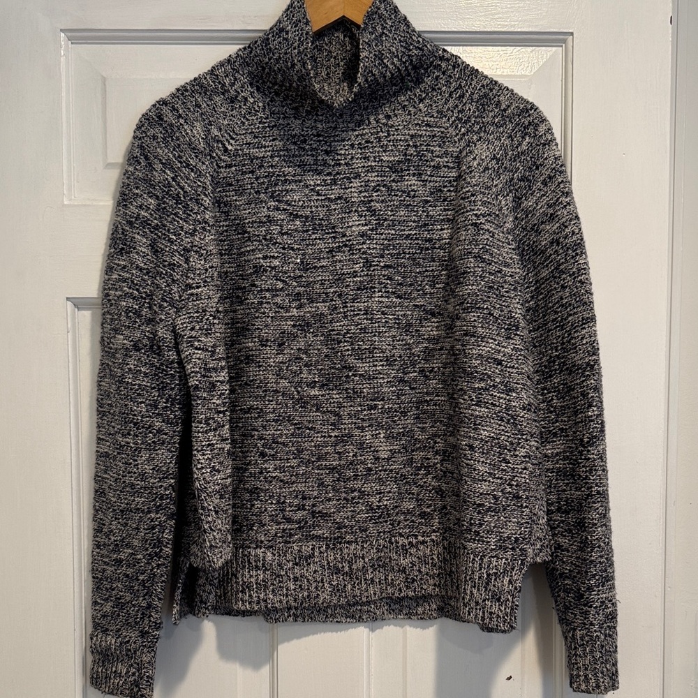 Madewell Navy and White Knit Sweater